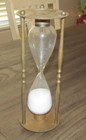 Vintage Brass 10.5" Hour Glass 30 Minute White Sand Morning Watch Forenoon After — photo 1