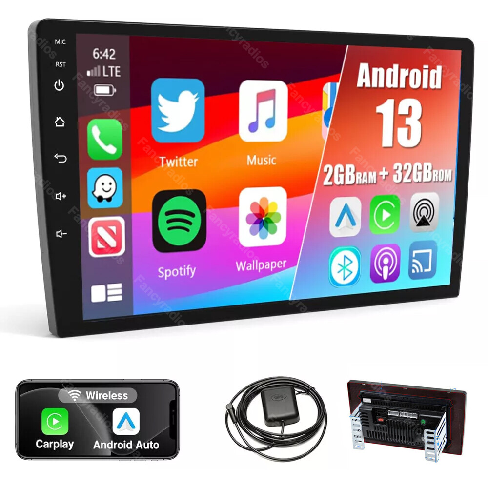10.1 Inch Android 13 Car Stereo with Apple Carplay GPS WiFi FM Radio 2 Din