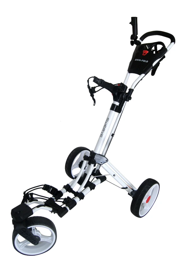 Founders Club Qwik Fold Swerve 360 Swivel 3 Wheel Push Pull Golf Cart Trolley - Image 2 of 4