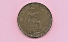 GB  KING GEORGE V (KGV) 1932 Britannia FARTHING  - V.Fine - as scans 
