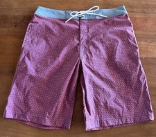 J Crew Board Shorts Men Sz 30 Blue The Original Swimwear Geometric Pattern