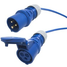 Robust 16 Amp Arctic Blau Verlängerung Kabel Wohnmobil Haken Up Kabel. 240v Plug