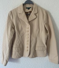 Lauren Ralph Lauren LRL Blazer Women L Vintage Camel Beige 9 Buttons 100 Cotton