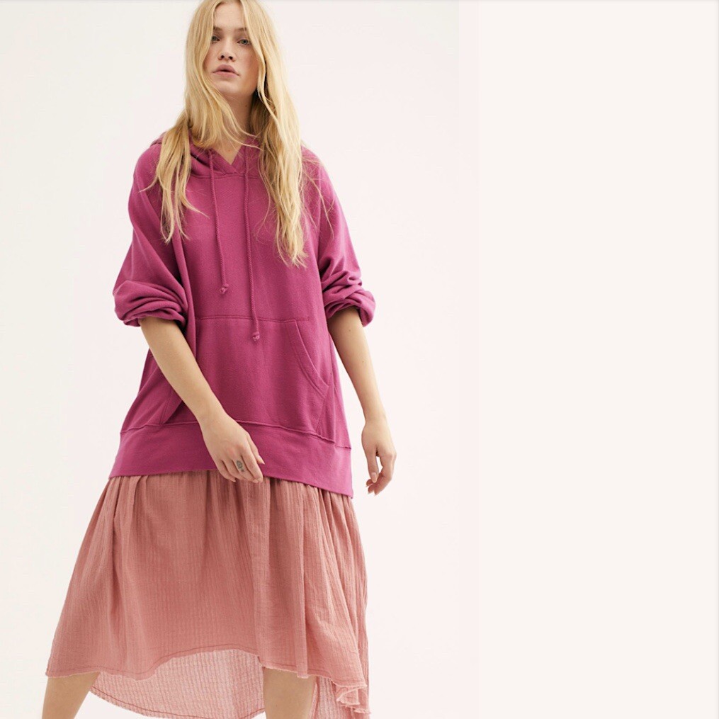 knee length dresses for ladies Black Sweatshirt Maxi Dress – BLANK main image 0