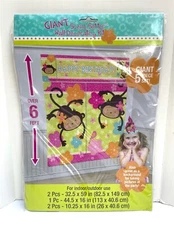 Monkey Love Mod Pink ~ 6ft Giant Scene Setter Wall Decor Kit Jungle Luau Shower
