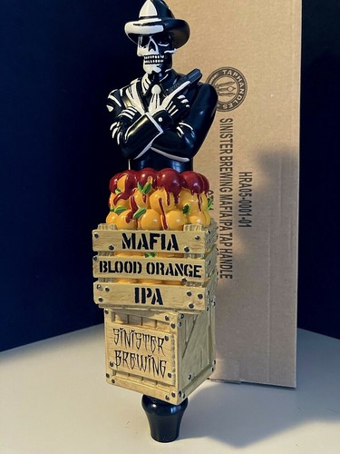 🌟 Rare Sinister Brewing Beer Tap Handle Mafia Blood Orange IPA Skeleton Skull - 第 1/11 張圖片