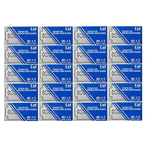 100 KAI Stainless Steel double edge razor blades