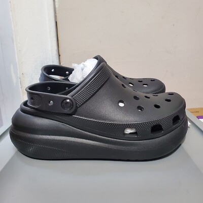 Crocs Classic Crush Clog Black Unisex Women's Size 9 / Men