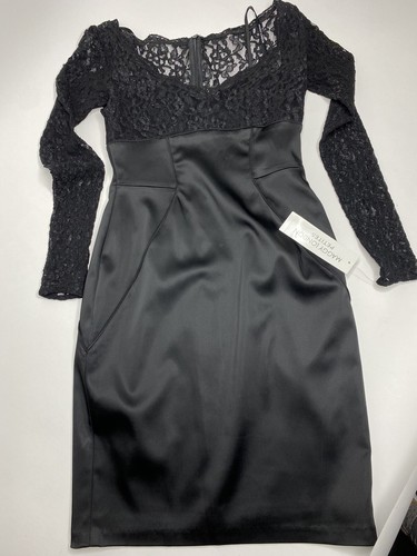Damen Maggy London Petites Satin und Spitze Partykleid • Größe 4P * Neu mit Etikett - Bild 5 von 10