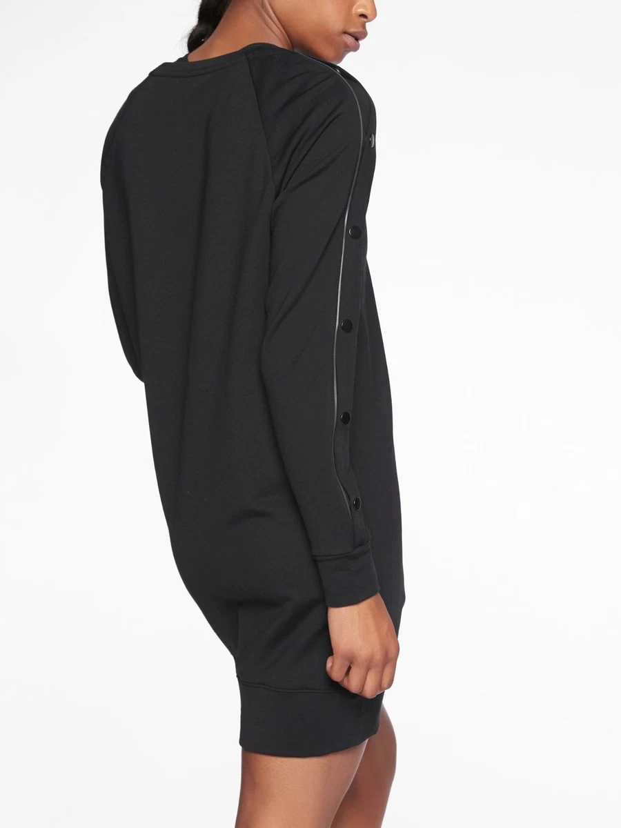 Athleta 108.00 Snappy Sweatshirt Dress Size MP Black eBay