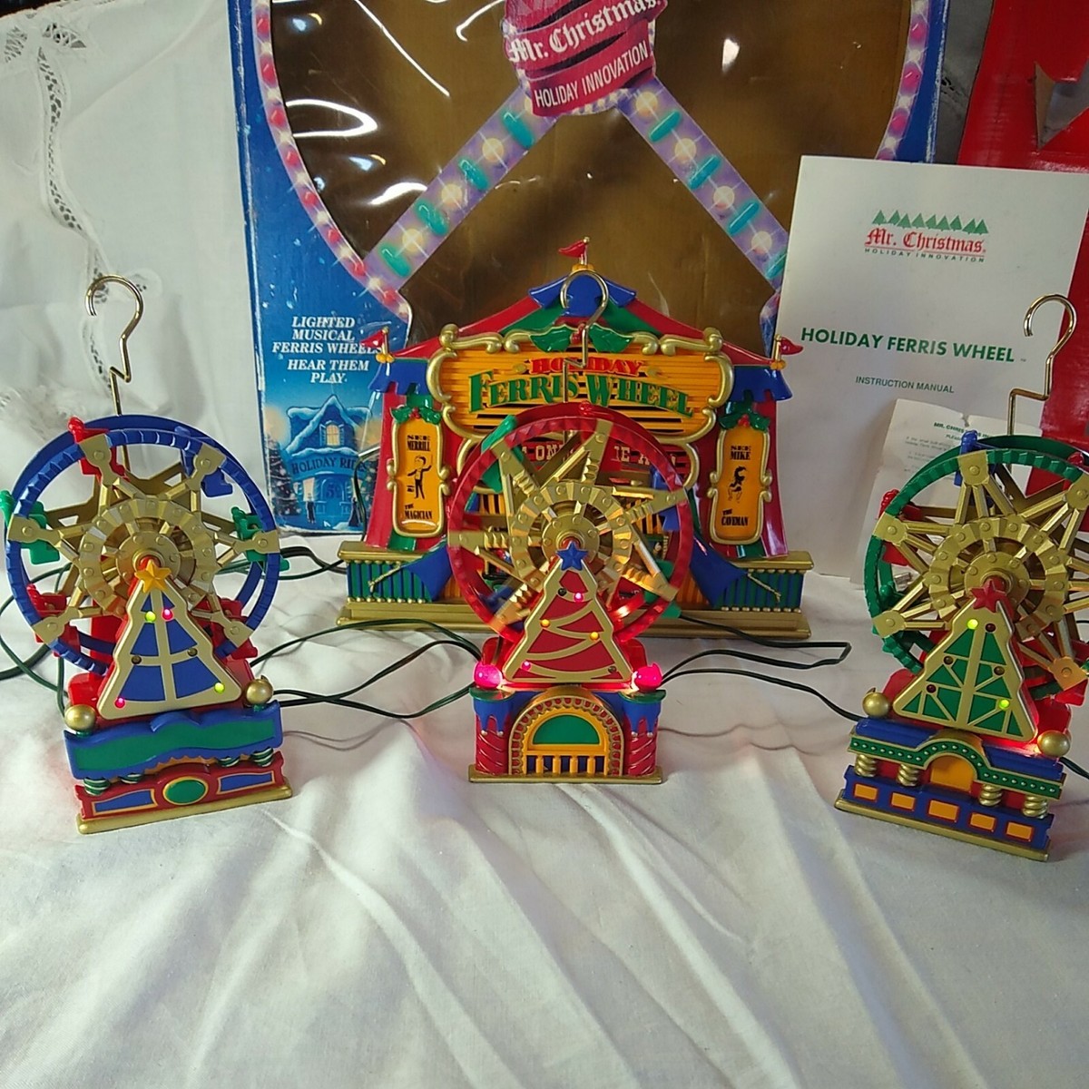 Vintage 1994 Animated Musical Mr Christmas Holiday Ferris Wheel 20