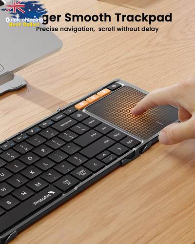 Foldable Keyboard with Touchpad XK01 TP Bluetooth Full Size Keys Large Trackpad - Picture 2 of 12