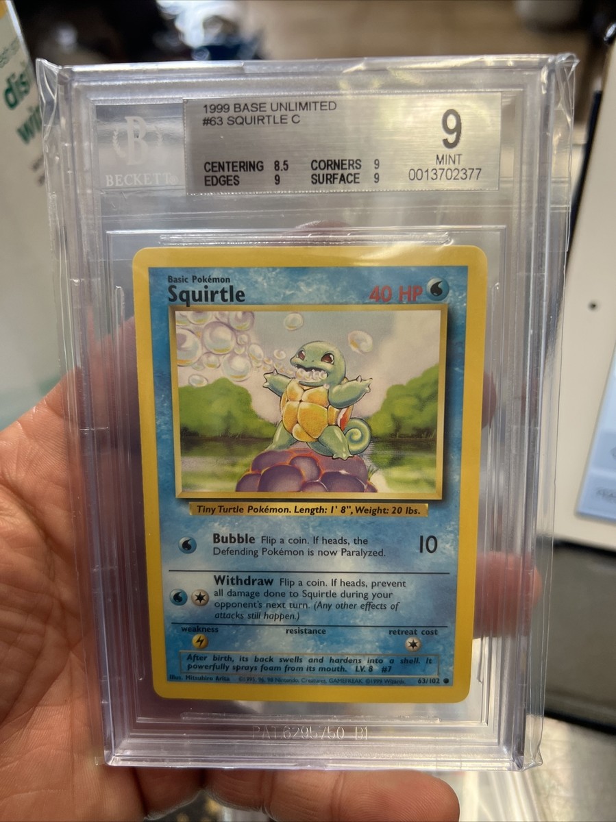 Pokemon Squirtle Base Set 1999 #63 BGS 9 Mint Vintage PSA CGC | eBay