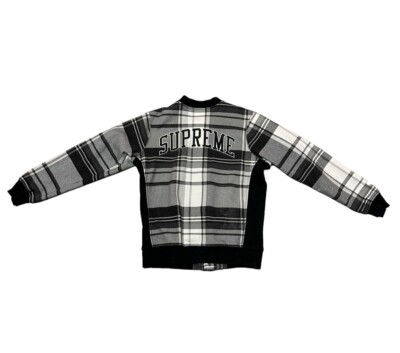 Supreme Plaid Snap Front Jacket Large Black Box Logo Air