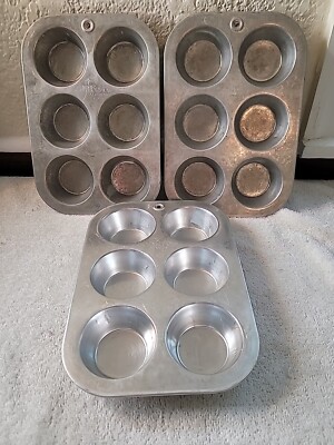 Vintage Chilton Ware #606-1 Aluminum Cup Muffin Tin, Cupcake