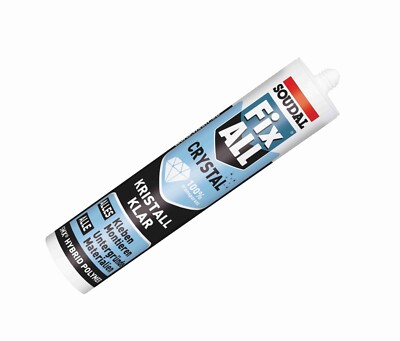 Soudal Fix All Crystal 305g Kristall Klar Hybrid Kleb+Dichtstoff Universalkleber