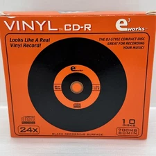 Box 10 Looks Like Vinyl DJ CD-R Recordable CDs E3 Works 12CM 700Mb 80Min 24x