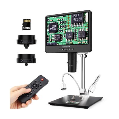 Andonstar AD249S-M 10.1 Inch HDMI Digital Microscope 2000x for Adults, 3 Lens...