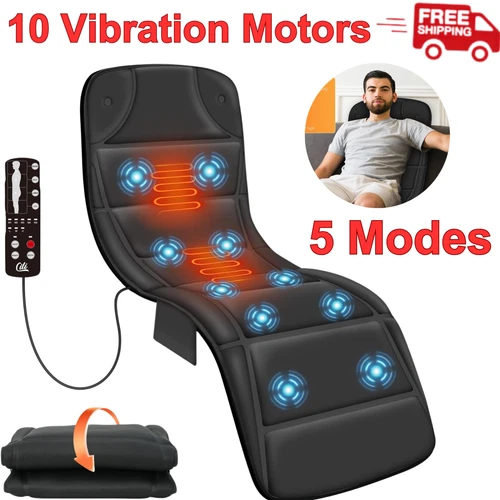 Full Body Massage Mat with Heat, 10 Motors,5 Modes, for Bed&Chair, Auto Shut-Off