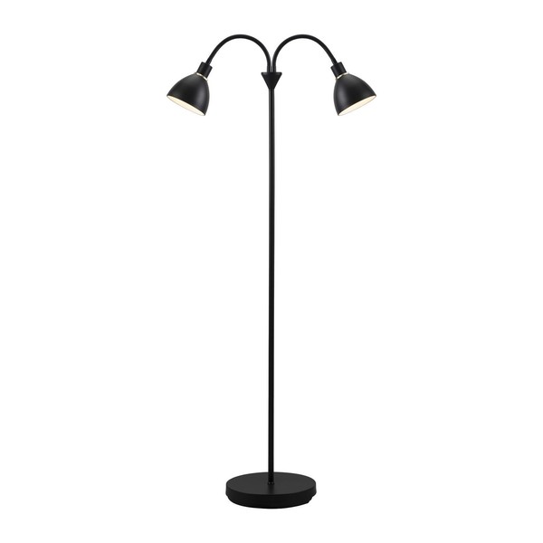 Bodenleuchte Ray Double Nordlux Schwarz Mit Flexarm Stehleuchte Stehlampe E14-image