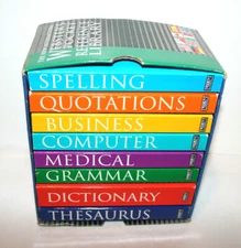 Webster Pocket Reference Library 8 Book Box Set Dictionary, Thesaurus, Grammar