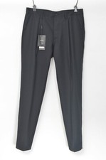 $500 NWT DOLCE & GABBANA Twill Black Wool Pleated Front Dress Pants 32 (EU 48)
