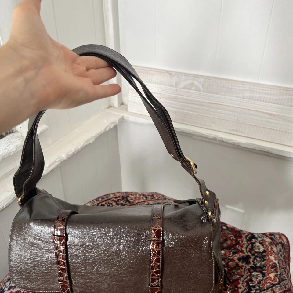 Bolso portabolsos de diseño para perros gatos hechos a medida pequeño marrón de lujo Foto 2 de 4