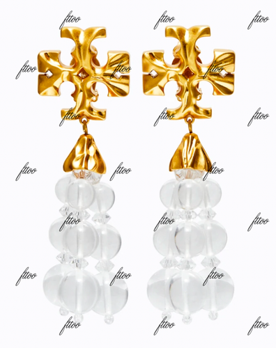 ORECCHINI TORY BURCH ROXANNE CLIP-ON NAPPA KIRA FRUTTA UVA CHARM CRISTALLO PASSERELLA - Foto 4 di 23