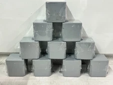 CASE OF 10 Cantex Gray 4x4x4” Surface Mount PVC Junction Boxes WITH Lids 5133709
