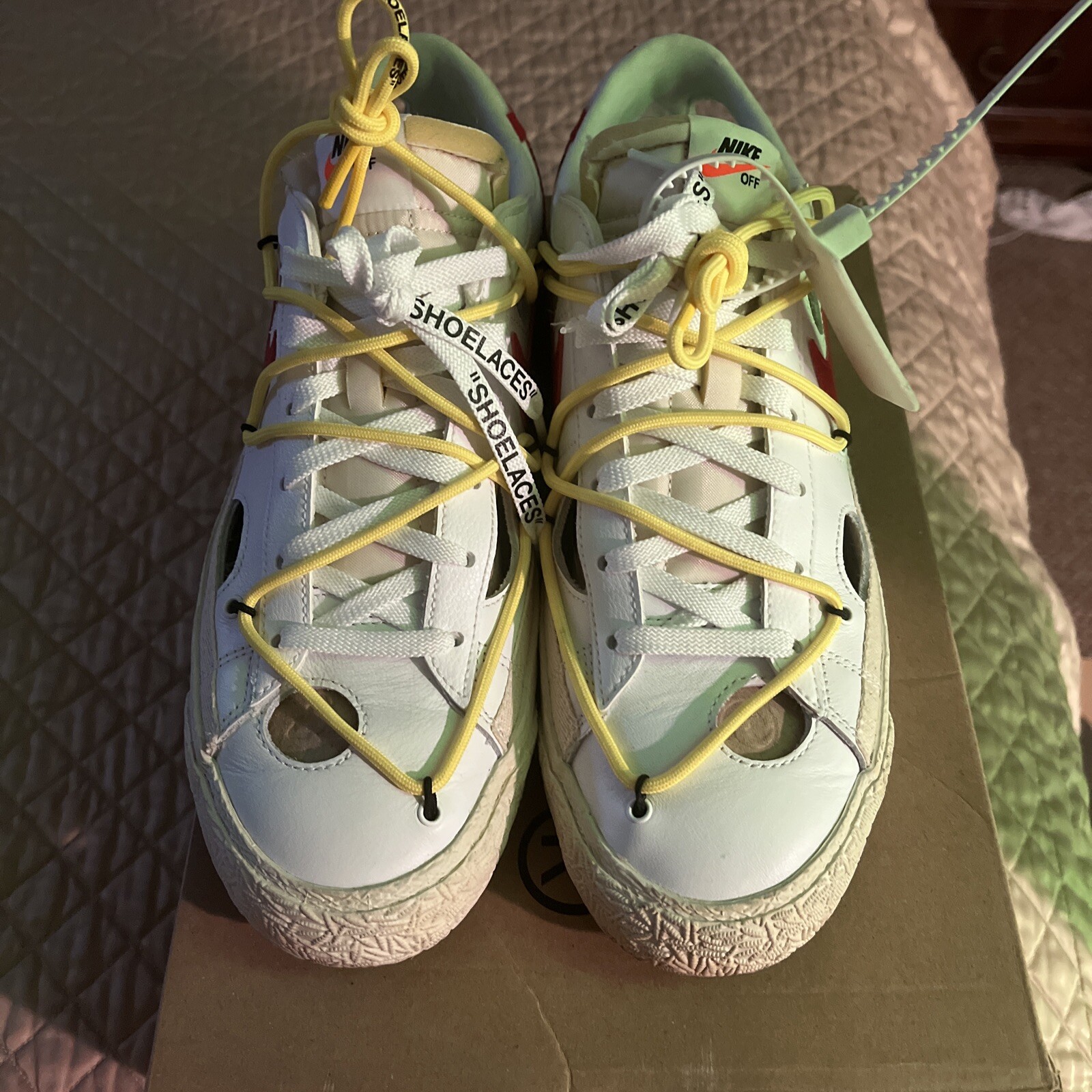 OFF WHITE X NIKE Taglia 11 Nike Off White x Blazer Basso Bianco Università Rosso