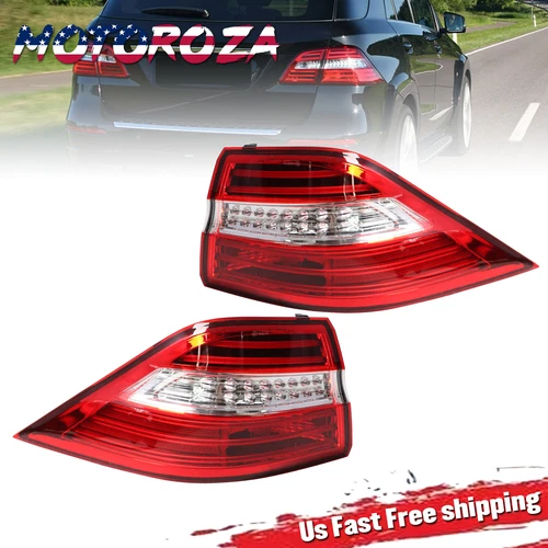 For 2012-2015 Mercedes-Benz W166 ML350 LED Tail Light Brake Lamps Outer Pair Set