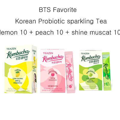 TEAZEN Kombucha 30 Sticks Set   Lemon & Peach & Shine Muscat | BTS Favorite