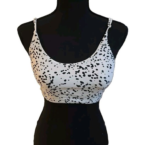 Shein Womens Dalmatian Print Bralet Size Small adjustable straps