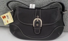 ILI NEW YORK TORONTO SADDLE BAG BLACK LEATHER PURSE BUCKLE SNAP COVER TOTE NWD