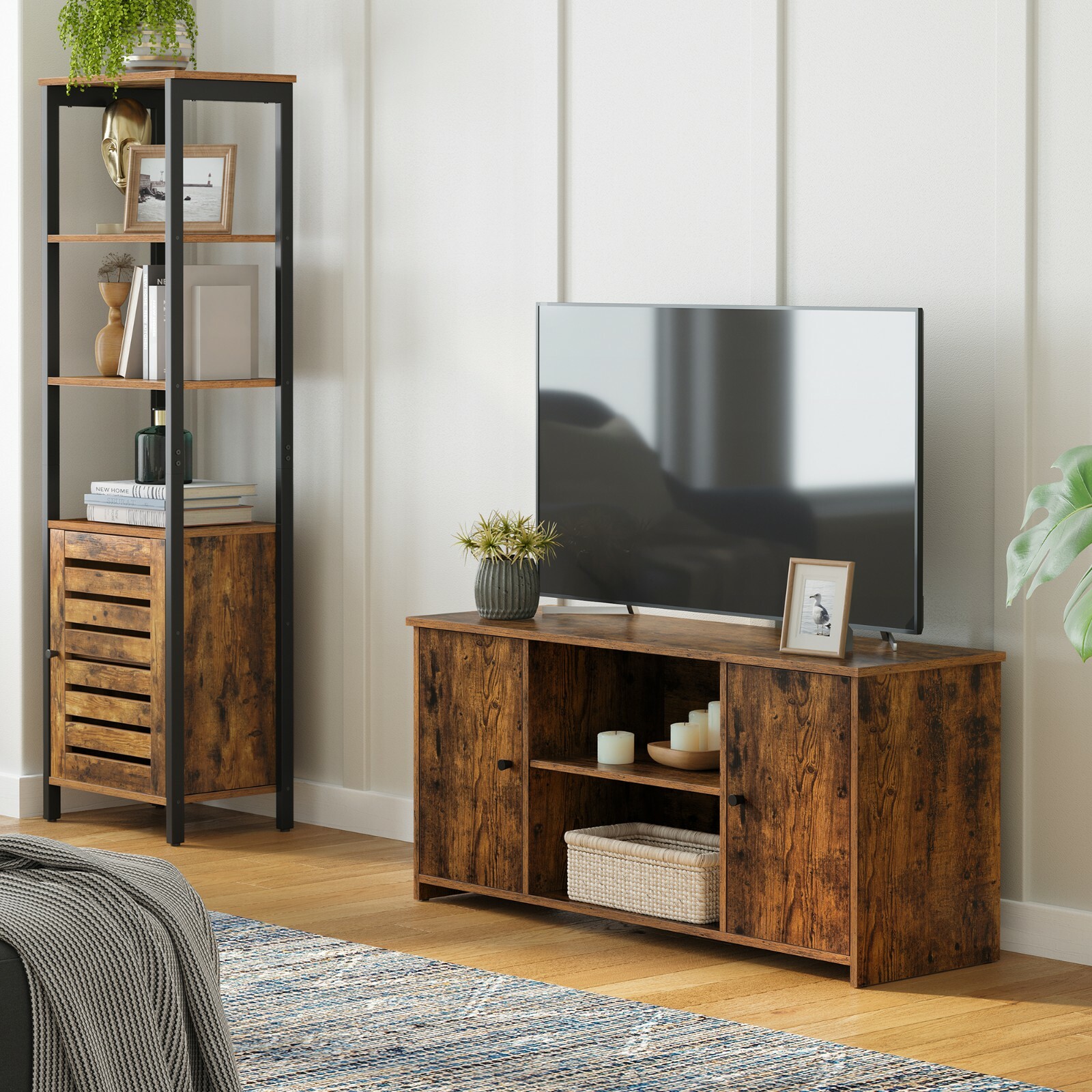 TV Cabinet, TV Stand for TV up to 50 Inches, TV Console with Doors, ULTV101X01