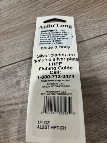 Mepps Aglia Long Spinner 1/4 OZ Talla 2 Chartreuse Dorado Plata Rojo (Elige Color) - Imagen 6 de 26