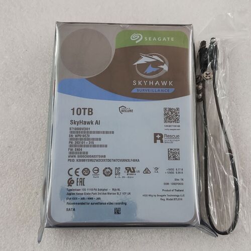 Seagate Skyhawk AI ST10000VE001 10 TB 7200 RPM 256 MB cache 6 Gb/s disco rigido SATA 3,5"