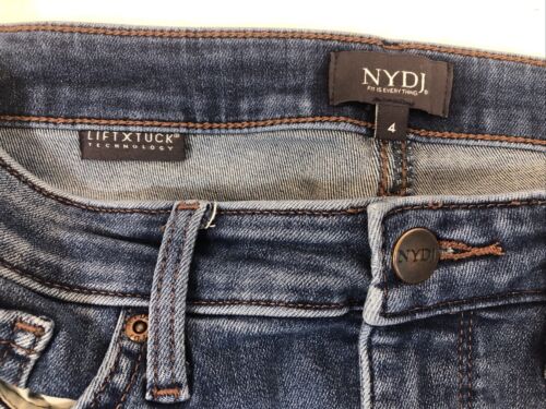NYDJ Jeans Women’s Size 4 Denim Blue Sabina Capri Ankle Crop Straight Mid Rise - Picture 3 of 18