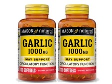 2 x 100  200 SOFTGELS FRESH GARLIC OIL 1000 mg Heart Health lower cholesterol