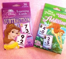 DISNEY PRINCESS Learning Flash Cards Addition and Subtraction Belle  Ariel
