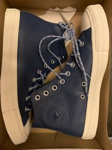 all star azul marinho couro