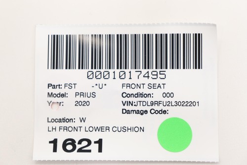 Toyota Prius 2019-2020 asiento delantero izquierdo cojín inferior oem beige_ea40 - Imagen 12 de 12