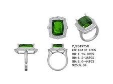 Sterling silver semi mount ring setting CU Cushion 16x12mm Round RD 1x1mm