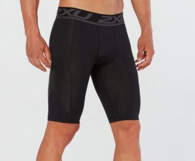 GENUINE | 2XU Mens Accelerate Compression Shorts (Black/ASN)
