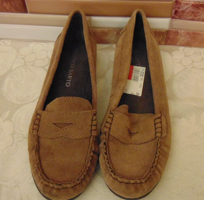 Franco Sarto Grey Suede Penny Loafers Size 7 | eBay
