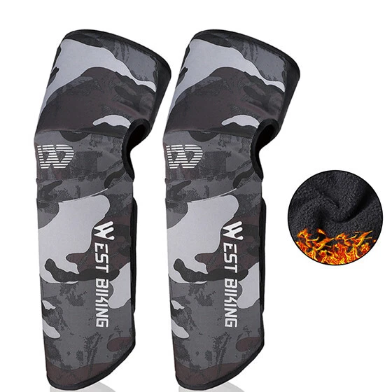 WEST BIKING Winter Windproof Cycling Leg Warmers Motorcycle Knee Protector Gray
