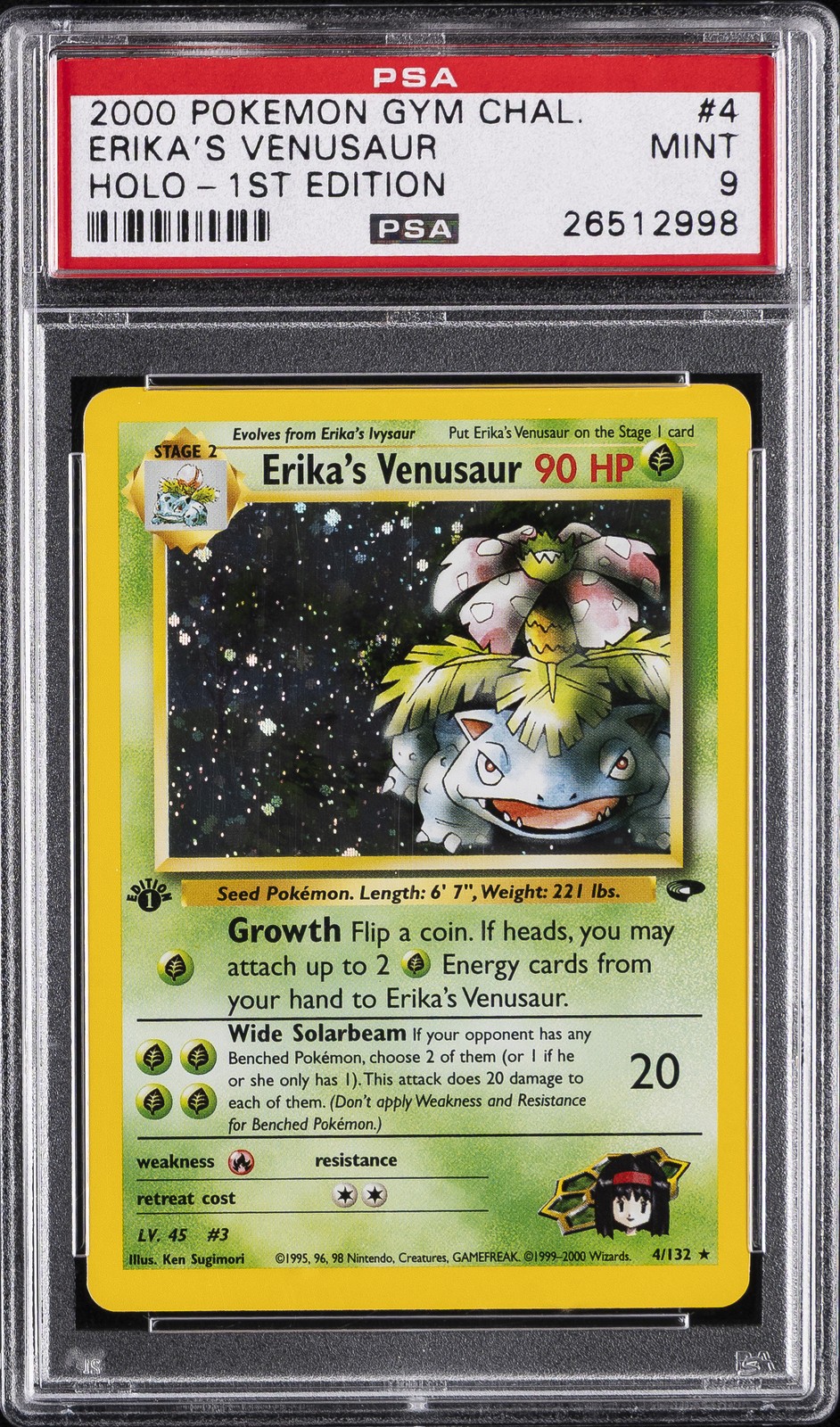 2000 POKEMON GYM CHALLENGE HOLO-1ST EDITION #4 ERIKA'S VENUSAUR PSA 9
