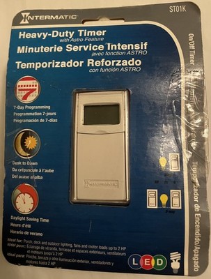 Intermatic ST01K Heavy Duty Timer - 7 Day Programmable w/ Astro Feature - White