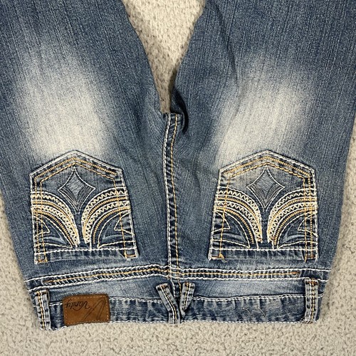 Vanity Jeans Womens 27W 33L Blue Flare Bell Bottom Stretch Denim Classic - Picture 11 of 23