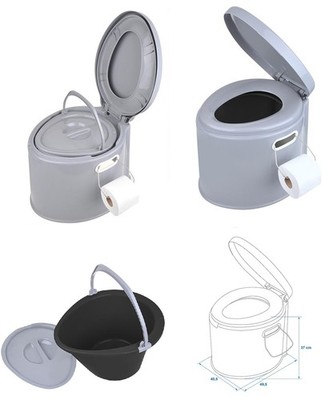 Campingtoilette 7L Reisetoilette Komposttoilette WC tragbar Mobile Eimertoilette